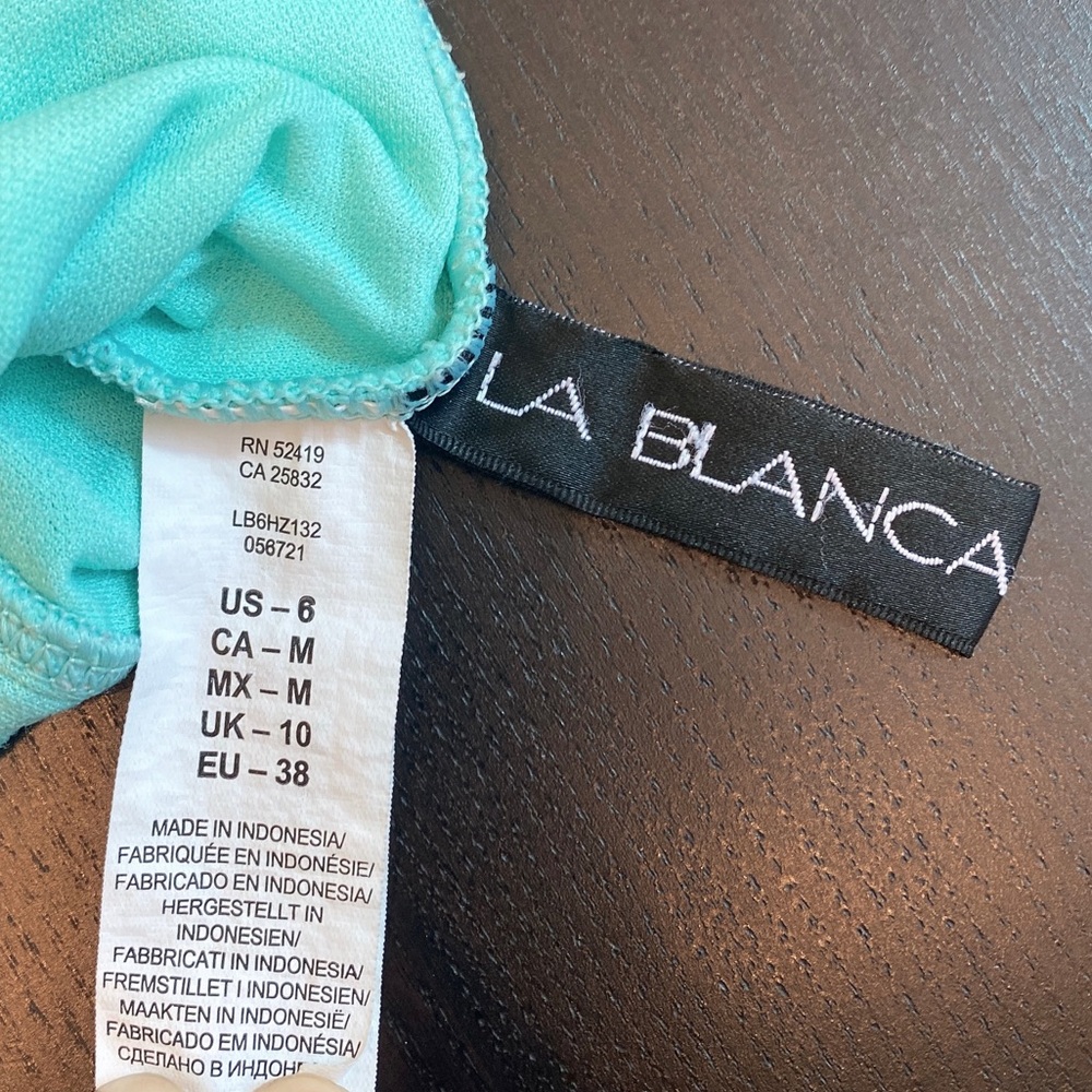 La Blanca Mint Green One piece Bathing Suit - Picture 4 of 6